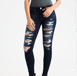 American Eagle ripped skinny jeans 00 xshort nwt!